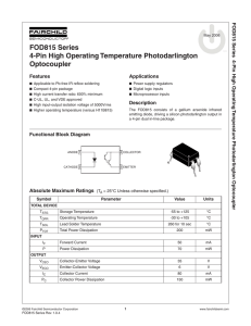 FOD815 Series 4-Pin High Operating Temperature Photodarlington