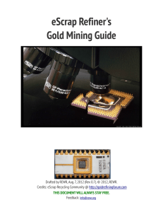 eScrap Refiner`s Gold Mining Guide