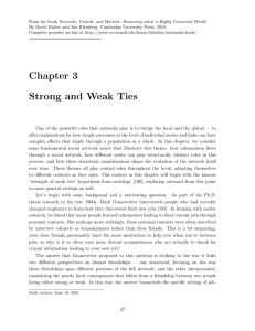 Chapter 3 Strong and Weak Ties - Department of Computer Science