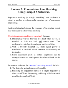 Lecture 7: Transmission Line Matching Using Lumped