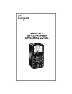 Model 390-2 Volt-Amp-Wattmeter INSTRUCTION MANUAL