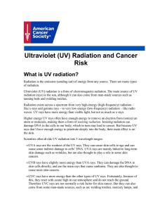 Ultraviolet (UV) Radiation and Cancer Risk