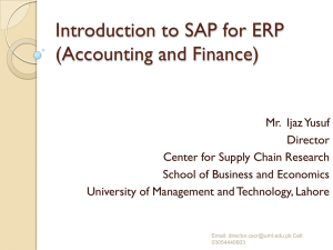Introduction to SAP for ERP (Accounting and Finance)