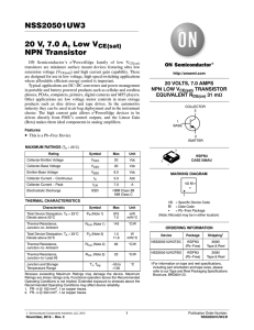 NSS20501UW3 - Low VCE(sat) NPN Transistor