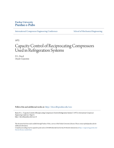 Capacity Control of Reciprocating Compressors Used - Purdue e-Pubs