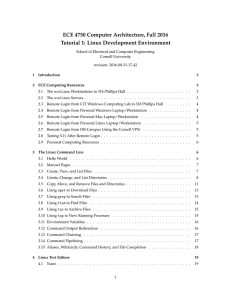 ECE 4750 Computer Architecture, Fall 2016 Tutorial 1: Linux