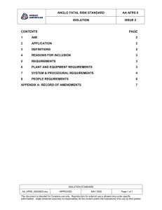 anglo fatal risk standard aa afrs 6 isolation issue 2 contents page 1