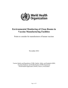 Environmental Monitoring of Clean Rooms in Vaccine Manufacturing