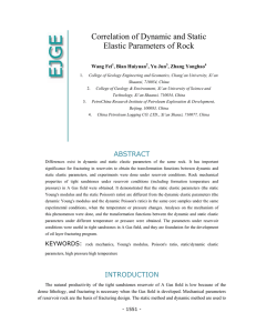 Correlation of Dynamic and Static Elastic Parameters of Rock