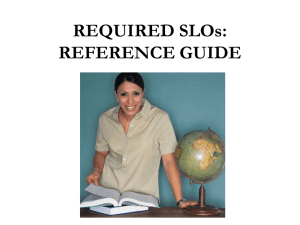 REQUIRED SLOs: REFERENCE GUIDE