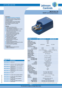Product Bulletin M9132-Axx-1N ON/OFF and Floating Actuators