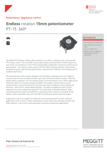 Endless rotation 15mm potentiometer PT-15 360º