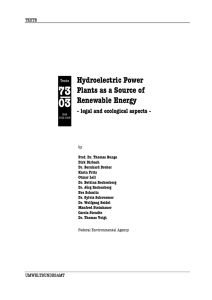 Hydroelectric Power Plants as a Source of Renewable Energy