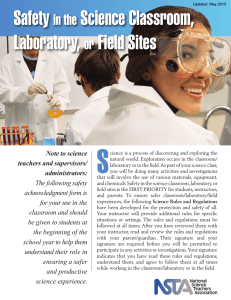 Safety in the Science Classroom, Laboratory, or Field Sites