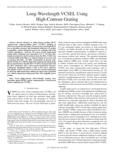 Long-Wavelength VCSEL Using High-Contrast Grating