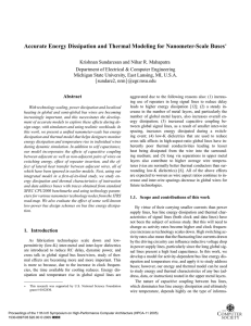 Accurate Energy Dissipation and Thermal Modeling for