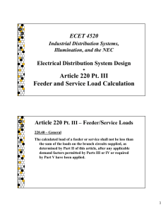 Article 220 Pt. III Feeder and Service Load Calculation