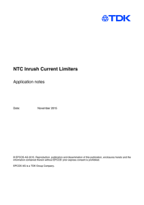 NTC inrush current limiters, application notes