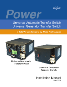 Installation Manual Universal Automatic Transfer Switch