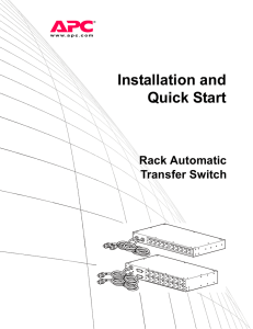 Rack Automatic Transfer Switch Installation and Quick Start