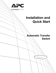 Automatic Transfer Switch Installation and Quick Start