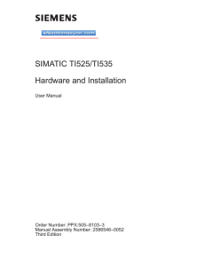 SIMATIC TI525/TI535 Hardware and Installation User Manual