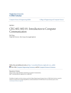 CEG 402/602-01: Introduction to Computer Communication