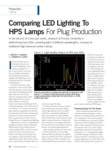 Comparing LED Lighting To HPS Lamps For Plug Production