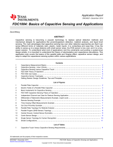 FDC1004: Basics of Capacitive Sensing and