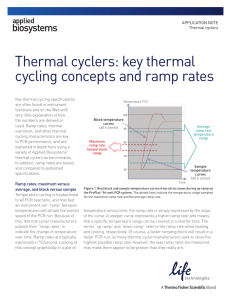 Thermal cyclers: key thermal cycling concepts and ramp rates