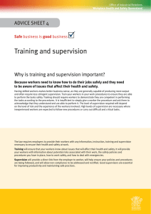 Training and supervision