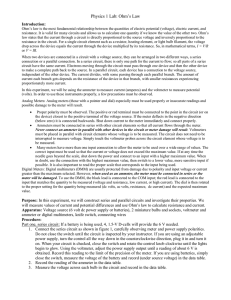 Physics 1 Lab: Ohm`s Law