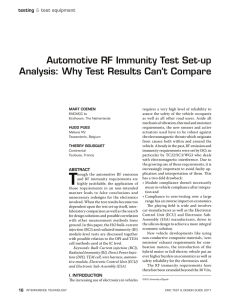 Automotive RF Immunity Test Set-up Analysis: Why Test Results