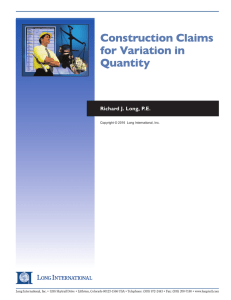 Construction Claims for Variation in Quantity