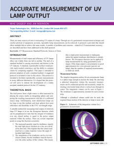 accurate measurement of uv lamp output