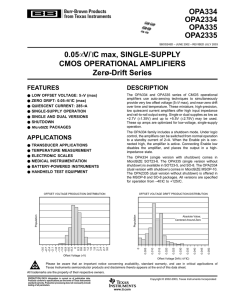 0.05uV/C max, Single-Supply CMOS Op Amps Zero