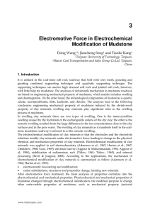 Electromotive Force in Electrochemical Modification of Mudstone