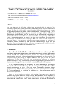 The concept of electromotive force in the context of direct