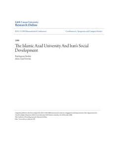 The Islamic Azad University And Iran`s Social