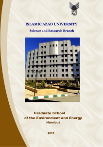 ISLAMIC AZAD UNIVERSITY Graduate School of the Environment