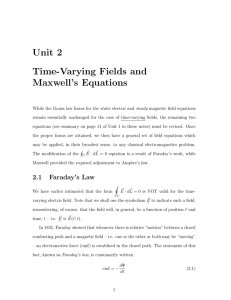 Unit 2 Time-Varying Fields and Maxwell`s Equations