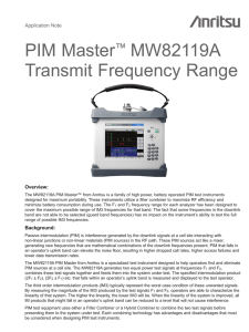 PIM Master MW82119A Transmit Frequency Range Application Note
