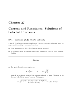 Chapter 27 Current and Resistance. Solutions of Selected Problems
