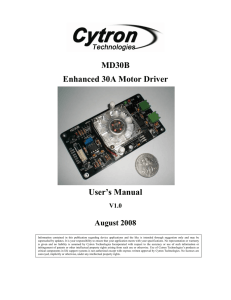 MD30B Enhanced 30A Motor Driver User`s Manual