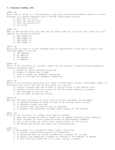 7.1 Electric Safety [20] G0B01 (A) Which wire or wires in a four
