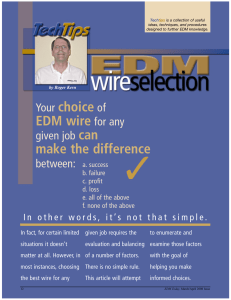 Your choice of EDM wire for any make the difference