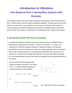 Introduction to Vibrations Free Response Part 2: Spring