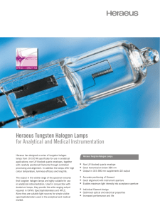 Heraeus Tungsten Halogen Lamps for Analytical and Medical