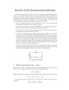 Exercise 31-59: Demonstrating inductance
