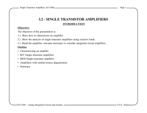 single transistor amplifiers